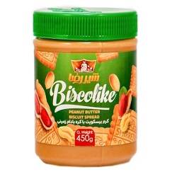 شیررضا کرم بیسکویت با کره بادام زمینی ساده 450گرم